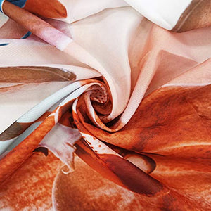 Riyidecor Teal and Orange Orchid Shower Curtain Reflection Floral Tropical Flower Leaf Painting Zen Decor Fabric Set Polyester Waterproof 72x72 Inch 12 Pack Plastic Hooks