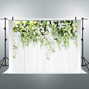 Riyidecor Bridal Floral Wall Backdrop Wedding Photography Background Dessert White Green Rose Flowers Reception Ceremony 10Wx8H Feet Decoration Props Party Photo Shoot Backdrop Vinyl Cloth
