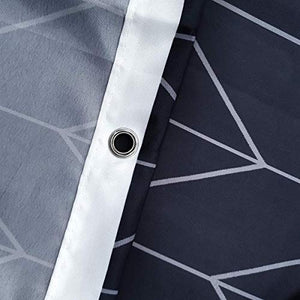 Riyidecor Striped Herringbone Chevron Shower Curtain Panel Dark Grey Geometric Decor Fabric Bathroom Set Polyester Waterproof 72x84 Inch Plastic Hooks 12 Pack