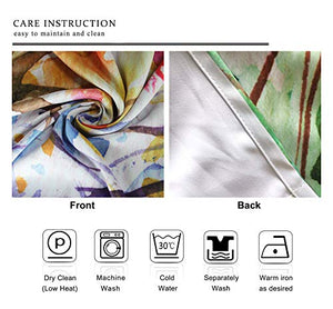 Riyidecor Watercolor Colorful Tree Print Blackout Windows Curtains for Living Room Abstract Nature Forest Scenic Curtains Art Seasons Spring for Bedroom Window Drapes Fabric (2 Panels 52 x 84 Inch)