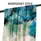 Riyidecor Watercolor Peacock Feather Curtains (2 Panels 52 x 84 Inch) Teal Blue Rod Pocket Turquoise Floral Green Leaf Rustic Art Printed Living Room Bedroom Window Drapes Treatment Fabric