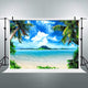 Riyidecor Summer Photo Backdrop 7x5 Feet Hawaiian Luau Tropical Beach Sea Blue Rainforest Photography Background Birthday Party Photo Shoot Backdrop Vinyl Cloth