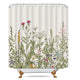 Riyidecor Fabric Green Leaves Shower Curtain for Bathroom Decor 72Wx72H Inch Floral Flower Botanical Decorative Bath Set Plants Herbs Bathroom Accessories Polyester Waterproof 12 Pack Hooks