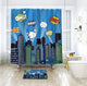 Riyidecor Superhero Shower Curtain Comic Kids Boys Avengers Marvel Cartoon 72x72 Inch Retro Fun Panel Buildings Cityscape City Cartoon Skyline Pop Creative Boom Bang Decor Fabric Polyester Waterproof