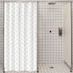 Riyidecor Stall Small Shower Curtain Half Size 36x72 Inch White Beige Single Narrow Tiny Geometric Chevron Striped Herringbone 7 Pack Hooks Dorm Decor Fabric Bathroom Set Polyester Waterproof
