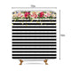 Riyidecor Flower Shower Curtain Panel Black and White Stripe Floral Wedding Rose Pink Herbs Decor Fabric Set Polyester Waterproof 72x72 Inch 12 Pack Included Plastic Hooks