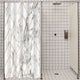 Riyidecor Stall Small Shower Curtain Half 36x72 Inch Marble Chevron Herringbone Geometric Abstract Cute Texture Chic Cool Luxurious Neutral Classy Aesthetic Bathroom Decor Fabric Polyester Waterproof