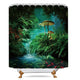 Riyidecor Fantasy Mushroom Shower Curtain 72Wx72H Inch Fairy Forest Tree Gothic Panel Jungle Green Zen River Trippy Bathroom Decor Fabric Set Polyester Waterproof 72Wx72H Inch 12 Pack Plastic Hooks