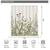 Riyidecor Extra Long Wild Flower Shower Curtain for Bathroom Decor 72Wx84H Inch Vintage Botanical Colorful Border Accessories Herbs Bathroom Set Windows Fabric Polyester Waterproof 12 Pack Hooks