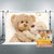 Riyidecor Teddy Bear Dolls Backdrop Children Happy Warm Cuddle Cute Lovely Brown Bear Dolls Plush Toys Friends Party 7x5 Feet Baby Shower Newborn Props Party Photo Shoot Vinyl Cloth