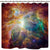 Riyidecor Outer Space Shower Curtain Galaxy Universe Yellow Orange Colorful Psychedelic Planet Nebula Starry Sky Decor Bathroom Set Fabric Polyester Waterproof 72X72 Inch 12 Pack Plastic Hooks