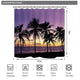 Riyidecor Sunset Beach Shower Curtain Tropical Palm Tree Landscape Hawaii Ocean Coastal Seaside Medallion Decor Fabric Polyester Waterproof 72x72 Inch 12 Pack Plastic Hooks