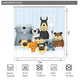 Riyidecor Funny Cartoon Dog Shower Curtain Colorful Painting Puppy Pets Animal for Kids Cute Decor Fabric Set Polyester Waterproof 72Wx72H Inch 12 Pack Plastic Hooks