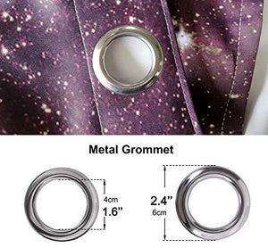 Riyidecor Starry Sky Night Blackout Curtains Dark Blue Starry Ocean Magical Universe Galaxy Nebula Stars Printed Living Room Bedroom Window Drapes Treatment Fabric (2 Panels 52 x 84 Inch)