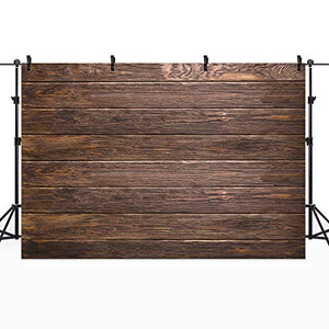 Riyidecor Wood Fabric Backdrop for Photography Brown Wooden Floor Retro Wall Rustic Photo Background 7Wx5H Feet Decorations Birthday Baby Shower Celebration Props