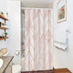 Riyidecor Stall Small Shower Curtain Half 36x72 Inch Pink Marble Geometric Chevron Herringbone Abstract Texture Chic Cool Luxurious Neutral Classy Aesthetic Bathroom Decor Fabric Polyester Waterproof