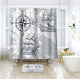 Riyidecor Nautical Sailboat Map Shower Curtain 72Wx72H Inch for Bathroom Ship Anchor Accessories for Boys Kids Sketch Pirate Ship Wheel Compass Bathtub Decor Fabric Polyester Waterproof