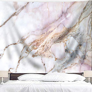 Riyidecor Pink Golden Marble Fabric Tapestry Wall Hanging 60Hx80W Inch Abstract Trippy Nature Luxury Texture Crack Ink Modern Authentic Stone Nature Elegance Artwork Home Dorm Decor Bedroom