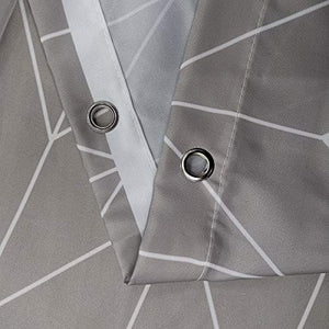 Riyidecor Chevron Shower Curtain Geometric Herringbone 72Wx84H Inch Grey Striped Simple Modern Classy Neutral Contemporary 12 Pack Hooks Bathroom Decor Waterproof