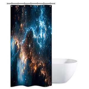 Riyidecor Galaxy Planet Shower Curtain Nebula Night Starry Sky Universe Space Fantasy Star Fabric Waterproof Home Bathtub Decor 7 Pack Plastic Hook 39x72 Inch