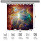 Riyidecor Outer Space Shower Curtain Galaxy Universe Yellow Orange Colorful Psychedelic Planet Nebula Starry Sky Decor Bathroom Set Fabric Polyester Waterproof 72X72 Inch 12 Pack Plastic Hooks