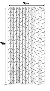 Riyidecor Stall Small Shower Curtain Half 39x72 Inch Chevron Herringbone Geometric Striped Simple Modern Classy Neutral 7 Pack Hooks Contemporary Decor Fabric Bathroom Set Polyester Waterproof