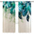 Riyidecor Watercolor Peacock Feather Curtains (2 Panels 52 x 84 Inch) Teal Blue Rod Pocket Turquoise Floral Green Leaf Rustic Art Printed Living Room Bedroom Window Drapes Treatment Fabric