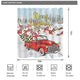Riyidecor Merry Christmas Red Retro Truck Shower Curtain 60Wx72H Inch Holiday Pickup Winter Snow Tree Vocation New Year House Forest Foggy 12 Pack Plastic Hooks Fabric Waterproof Home Bathtub Decor
