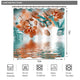 Riyidecor Teal and Orange Orchid Shower Curtain Reflection Floral Tropical Flower Leaf Painting Zen Decor Fabric Set Polyester Waterproof 72x72 Inch 12 Pack Plastic Hooks