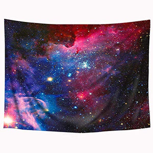Wowzone Space Tapestry Starry Sky Galaxy 60x80 Inch Universe Tapestry Celestial Stars Purple Wall Hanging Bedding Wall Art Decor Bathroom Fabric Home Dorm Living Room