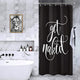 Riyidecor Small Stall Shower Curtain Get Naked 36Wx72L Inch Single Narrow Black Nakey Dark Sexy Sayings Cool Funny Modern Unique Urban Trendy Aesthetic Polyester Waterproof Home Bathroom Decor Fabric