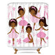 Riyidecor Pink Ballet Shower Curtain Cute Girl Ballerina Dancer Skirt Gymnastic Kid Nursery Bathroom Child Fabric Waterproof for Bathtub 72Wx72H Inch Include 12 Pack Plastic Shower Hooks
