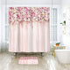 Riyidecor Bridal Floral Wall Shower Curtain for Bathroom 72Wx72H Inch Pink Rose Pattern Bath Set for Woman Girl Vintage Spring Nature Bathtub Accessories Fabric Panel Waterproof Plastic 12 Pack Hooks
