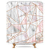 Riyidecor Geometric Marble Shower Curtain Pink Stripes 72Wx84H Inch Surface Blocks Cracked Pattern Lines White Panel Realistic Art Printed Fabric Waterproof Bathtub Decor 12 Pack Plastic Hooks