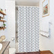 Riyidecor Stall Small Shower Curtain Half Size 36x72 Inch White Navy Single Narrow Tiny Geometric Chevron Striped Herringbone 7 Pack Hooks Dorm Decor Fabric Bathroom Set Polyester Waterproof