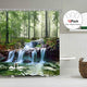 Riyidecor Scenic Nature Shower Curtain Forest Tree Spring Waterfall 72X72 Inch Rainforest Foliage Misty Jungle River Tropical Landscape Swan Lake Green Unique Home Polyester Fabric Bathroom Decor