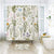 Riyidecor Floral Flower Shower Curtain 72Wx72H Inch Botanical Green Leaves Herbs Plant Waterproof Bathroom Fabric Decor Polyester 12 Pack Plastic Hooks