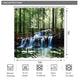 Riyidecor Scenic Nature Shower Curtain Forest Tree Spring Waterfall 72X72 Inch Rainforest Foliage Misty Jungle River Tropical Landscape Swan Lake Green Unique Home Polyester Fabric Bathroom Decor