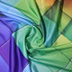 Riyidecor Rainbow Geometric Plaid Shower Curtain 72x78 Inch Metal Hooks 12 Pack Neon Rainbow Colored Blue Green Red Purple Decor Fabric Bathroom Set Polyester Waterproof Fabric