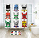 Riyidecor Superhero Shower Curtain Funny Dogs 72x72 Inch Bulldog Cartoon Kids Children Puppies in Disguise Masks with 12 Pack Metal Hooks Decor Fabric Bathroom Set Polyester Waterproof