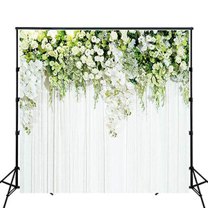 Riyidecor Bridal Floral Wall Backdrop Wedding Photography Background Dessert White Green Rose Flowers Reception Ceremony 8Wx8H Feet Decoration Props Party Photo Shoot Backdrop Vinyl Cloth