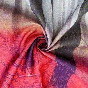Riyidecor Fabric Forest Shower Curtain 60Wx72H Inches Black and Red Mysterious Trees Rainy Foggy Scene Modern Art Novelty Bathroom Decor 12 Plastic Hooks