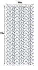 Riyidecor Stall Small Shower Curtain Half Size 36x72 Inch White Navy Single Narrow Tiny Geometric Chevron Striped Herringbone 7 Pack Hooks Dorm Decor Fabric Bathroom Set Polyester Waterproof