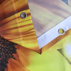 Riyidecor Rustic Sunflowers Shower Curtain Wooden Board Light Brown Yellow Country Spring Flowers Vintage Plant Kids Decor Fabric Nature Bathroom Polyester 72x72 Inch Include Plastic 12 Pack Hooks