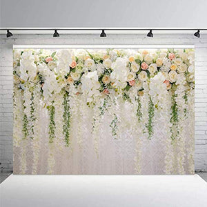 Riyidecor Bridal Floral Wall Backdrop Fabric Polyester Wedding Rose 8Wx6H Feet Reception Ceremony Photography Background Photo Birthday Party Dessert Table Photo Shoot Backdrop