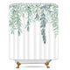 Riyidecor Green Leaves Shower Curtain 54Wx78H Inch Watercolor Spring Botanical Plant Branch Bouquet Fabric Waterproof Home Bathtub Decor 7 Pack Plastic Hook
