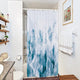 Riyideocr Abstract Watercolor Ombre Blue Shower Curtain 39WX72H Inch Modern Art Gradient Painting Decor Bathroom Set Fabric Polyester 7 Pack Plastic Shower Hooks