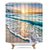 Riyidecor Ocean Coastal Hawaiian Sunrise Shower Curtain 60 x 72 Inch Sea Wave Summer Beach Seaside Scene Island Blue Fabric Set Waterproof 12 Pack Hooks