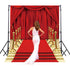 Riyidecor Red Carpet Backdrop Luxurious Stage Photography Background Glitter Gold and Red 5Wx7H Feet Decoration Celebration Props Party Photo Shoot Backdrop Blush Vinyl Cloth