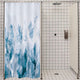 Riyideocr Abstract Watercolor Ombre Blue Shower Curtain 39WX72H Inch Modern Art Gradient Painting Decor Bathroom Set Fabric Polyester 7 Pack Plastic Shower Hooks